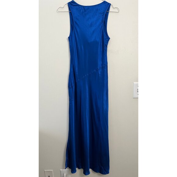 RAQUEL ALLEGRA VALENTINA LAPIS BLUE SLIP EVENING GOWN DRESS S - Picture 6 of 11